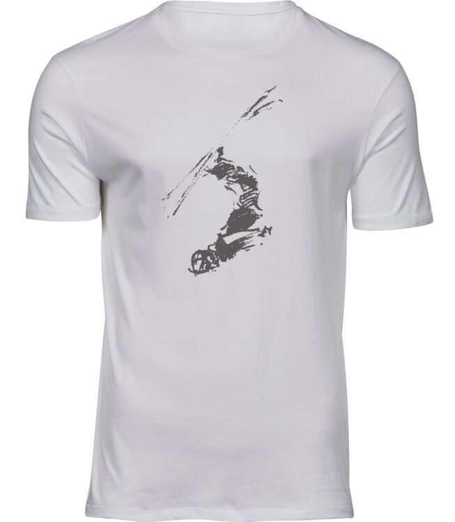 Herren Männer Weiss T-shirt EXTREM SKIFAHREN