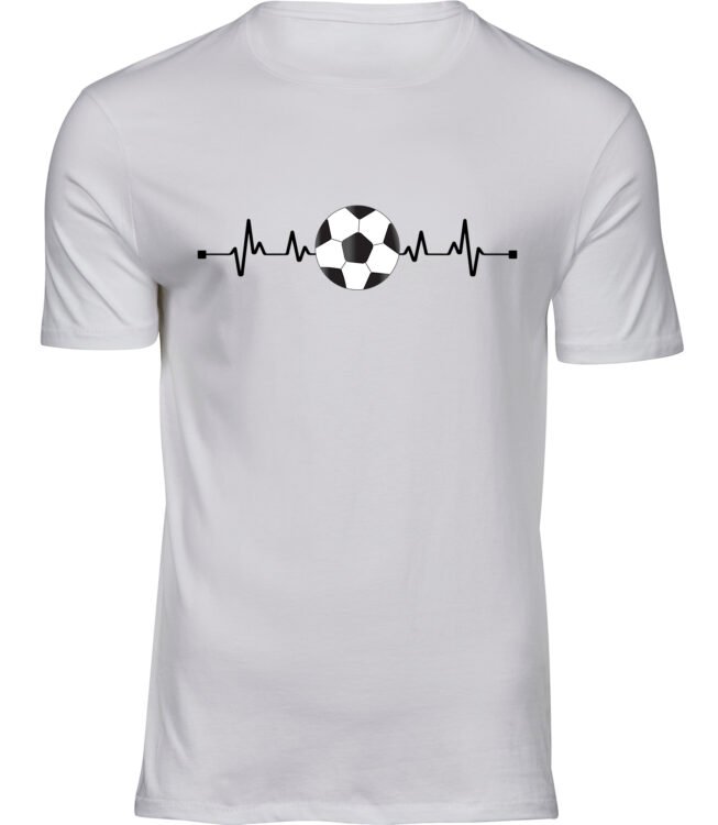 Herren Männer Weiss T-shirt FUSSBALL HERZSCHLAG