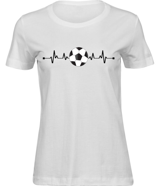 Frauen Weiss T-shirt FUSSBALL HERZSCHLAG