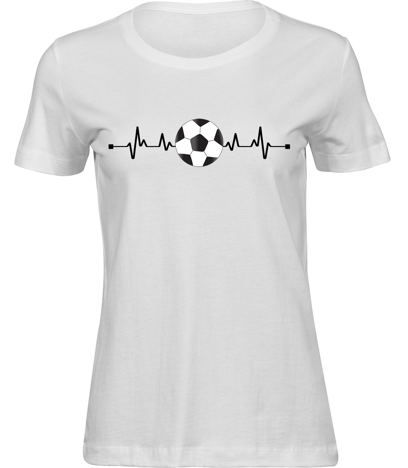 D-194 ww Frauen Weiss T-shirt FUSSBALL HERZSCHLAG