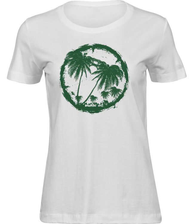 Frauen Weiss T-shirt PALMENKREIS