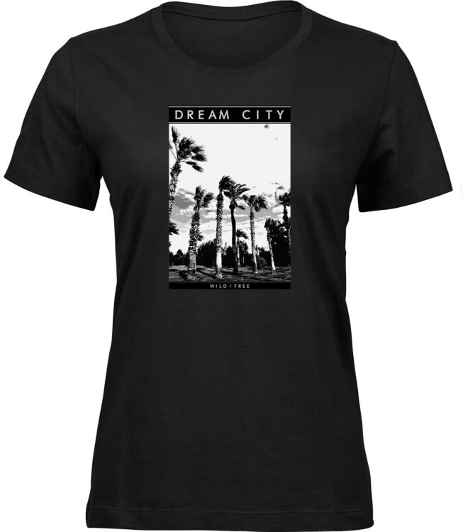 Frauen Schwarz T-shirt DREAM CITY