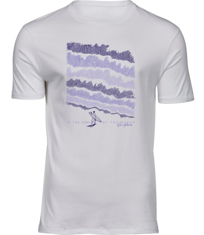 Herren Männer Weiss T-shirt WAVE BELIEVERS