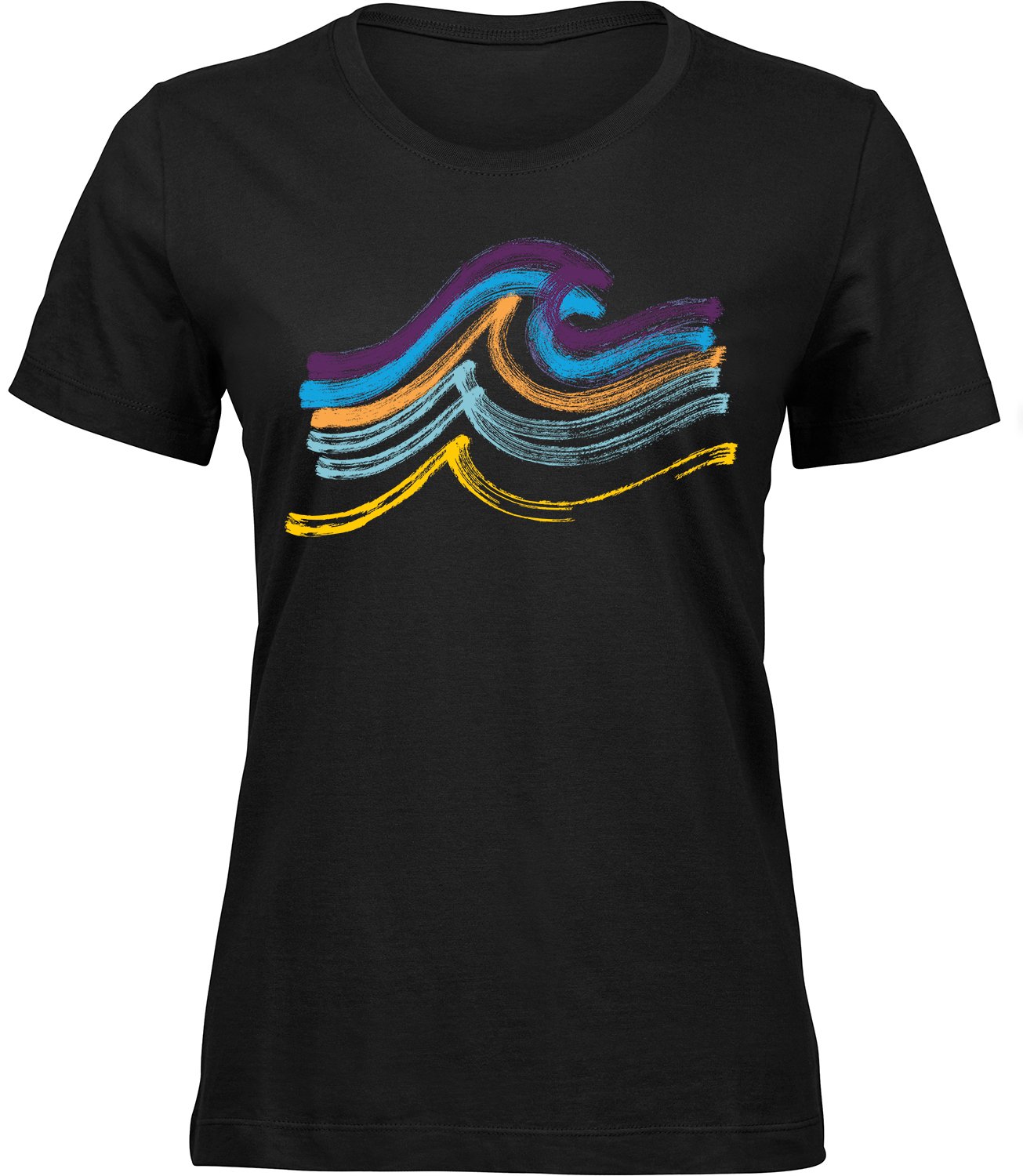 E-113 wb Frauen Schwarz T-shirt WELLENBÜRSTE