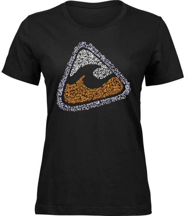 Frauen Schwarz T-shirt OZEAN SAMMLUNG
