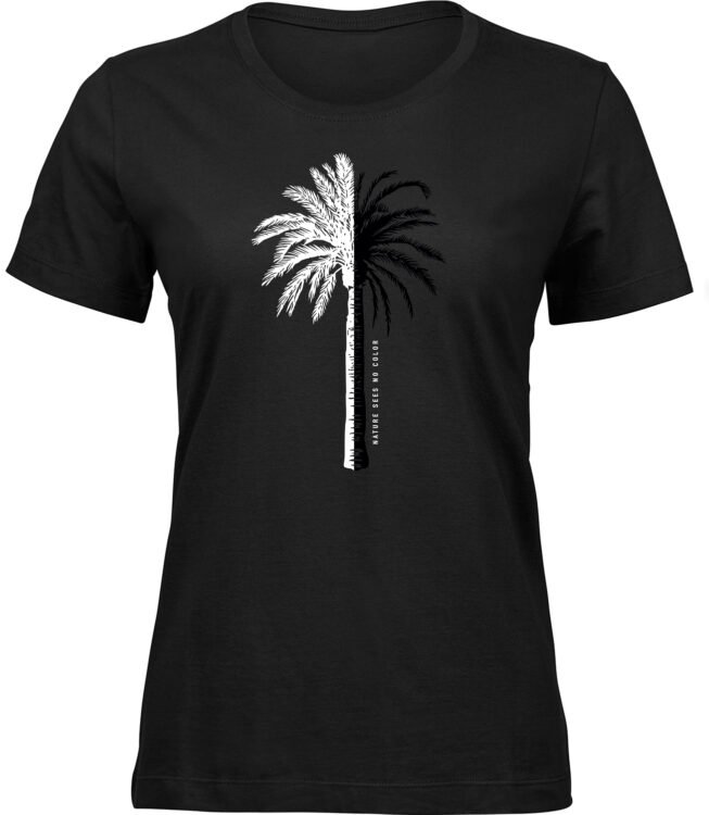 Frauen Schwarz T-shirt NATURFARBEN