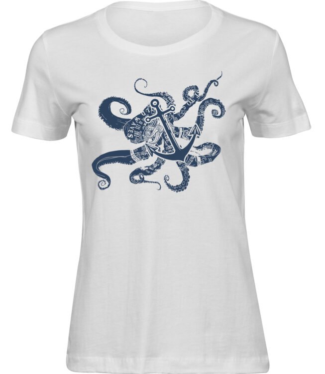 Frauen Weiss T-shirt GROSSE KRAKE