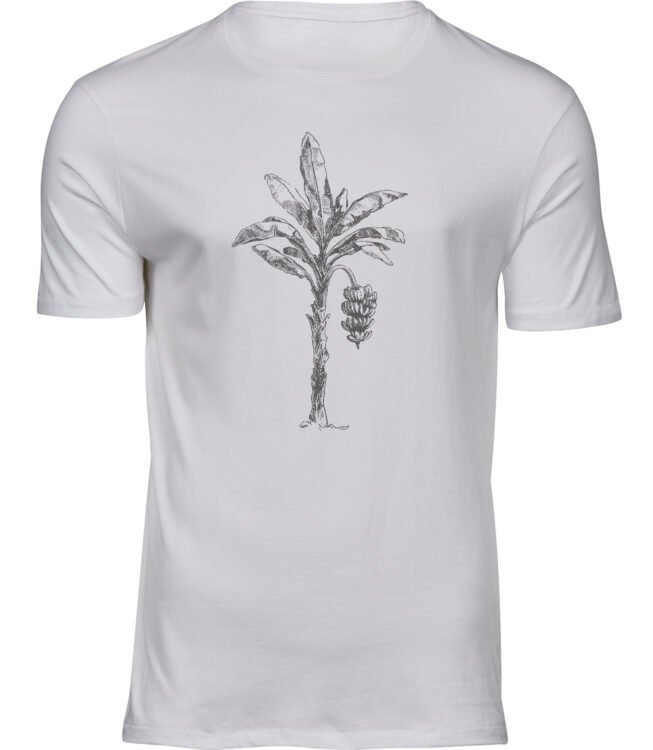 Herren Männer Weiss T-shirt BANANENPALME