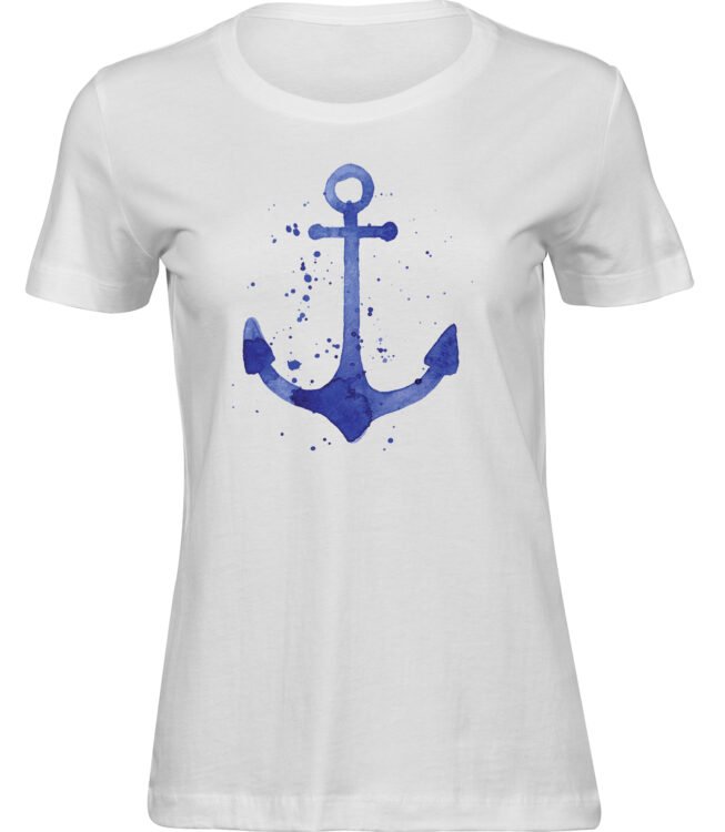 Frauen Weiss T-shirt AQUARELL ANKER