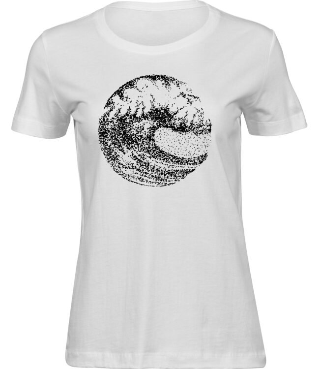 Frauen Weiss T-shirt HALBTONWELLE