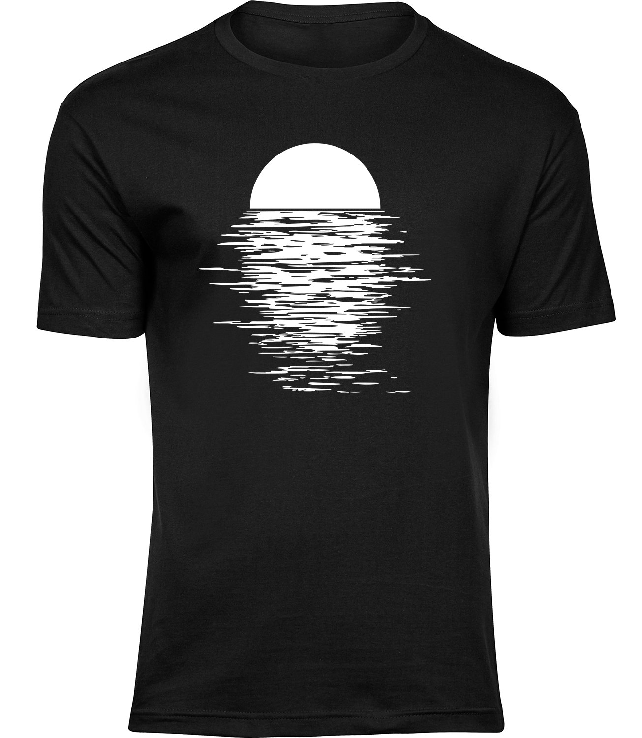 E-155 mb Herren Männer Schwarz T-shirt OZEAN MONDLICHT