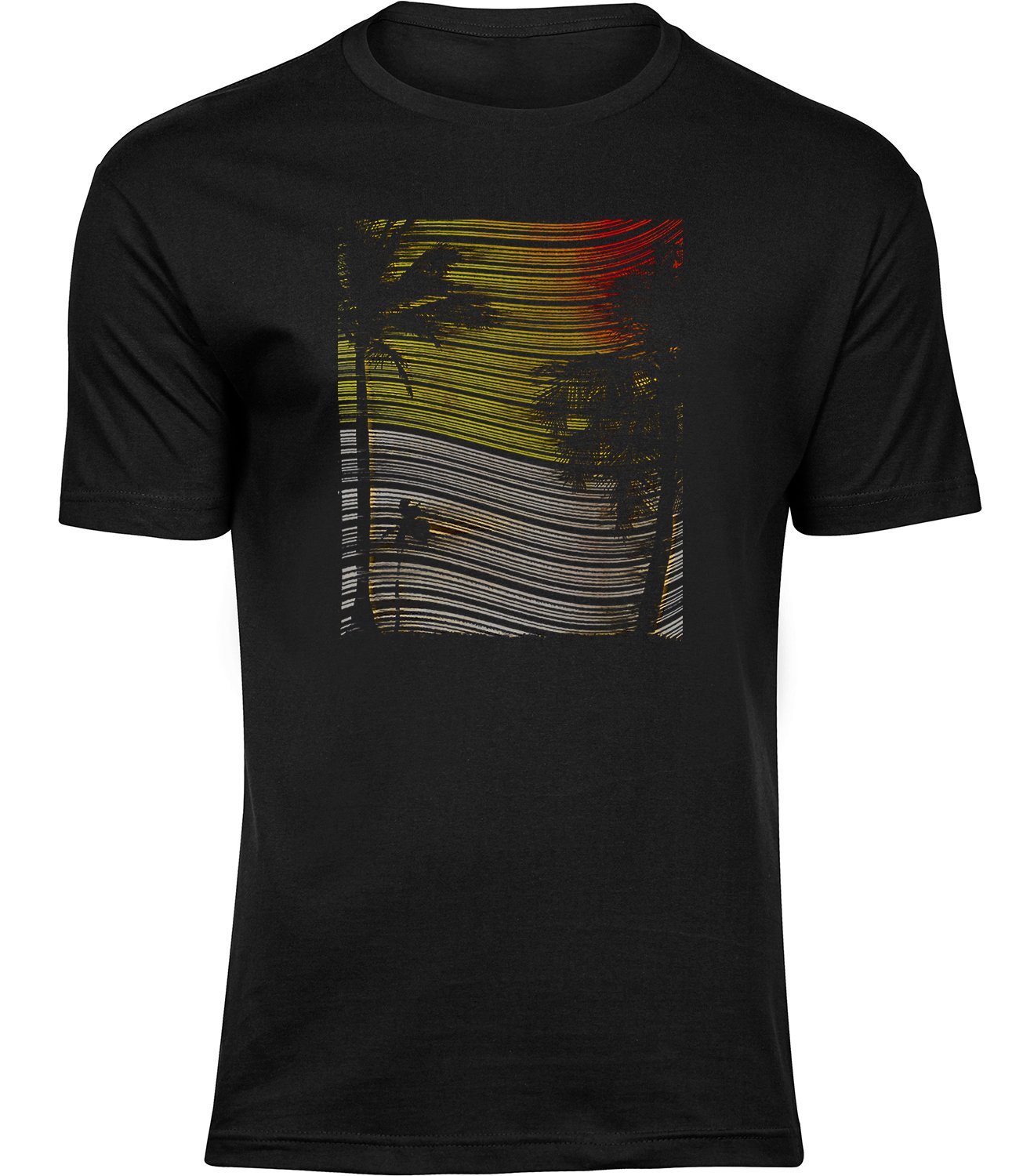 E-163-1 mb Herren Männer Schwarz T-shirt TROPISCHE VIBES