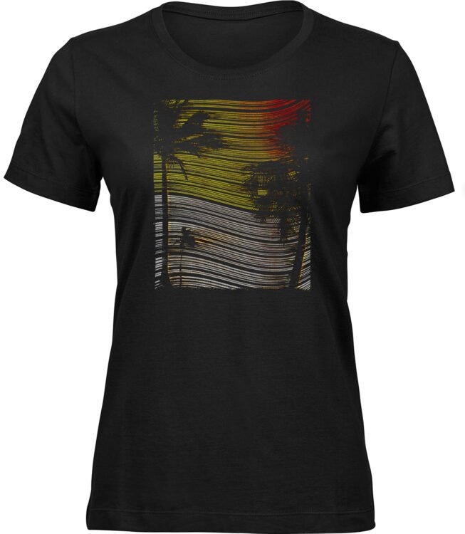 Frauen Schwarz T-shirt TROPISCHE VIBES