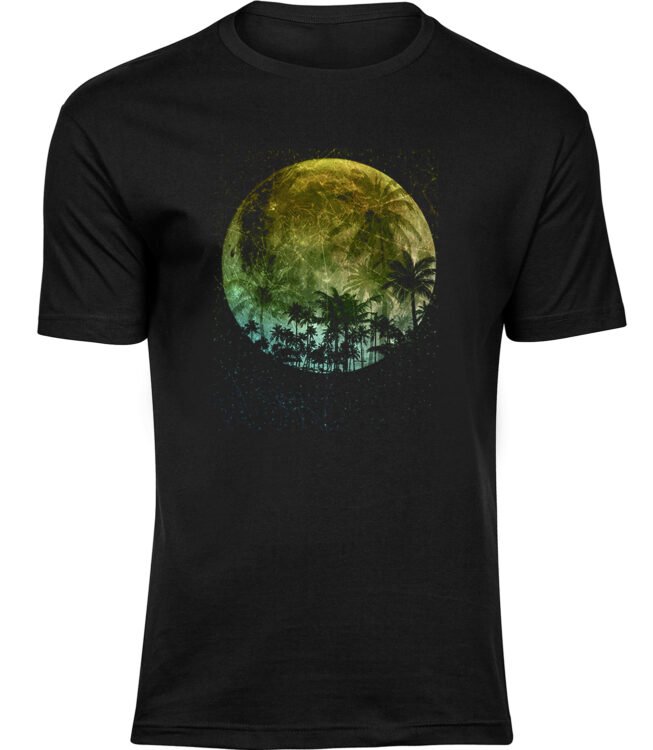 Herren Männer Schwarz T-shirt PALMENMOND