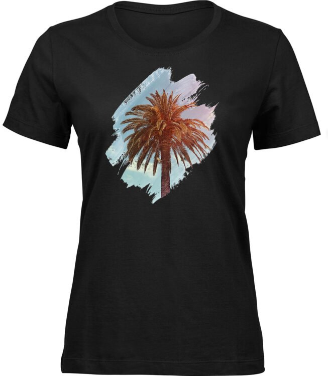 Frauen Schwarz T-shirt STADTPALME