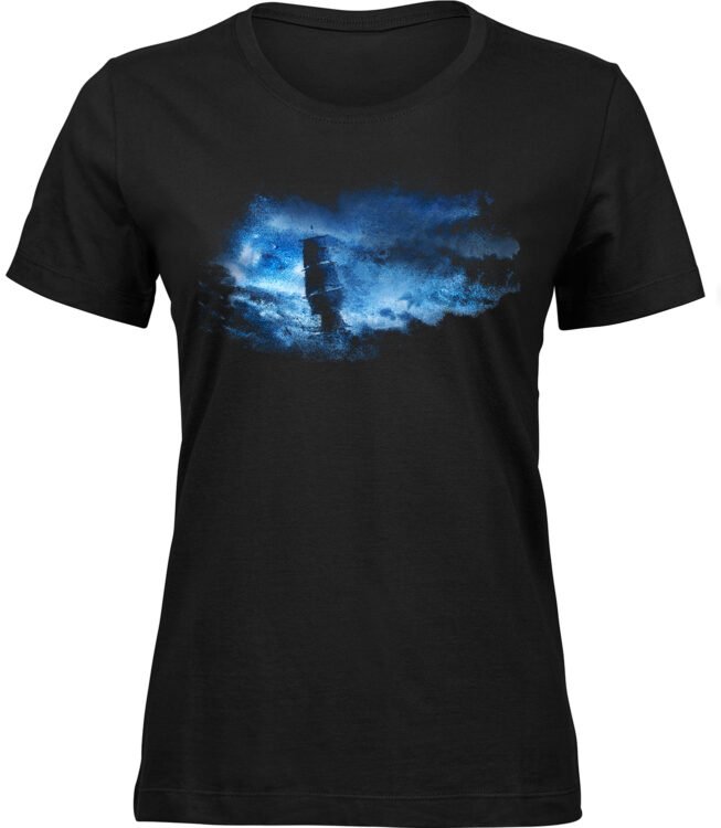 Frauen Schwarz T-shirt MEERSTURM