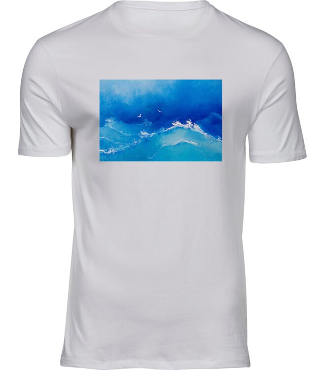 Herren Männer Weiss T-shirt MEER-MALEREI