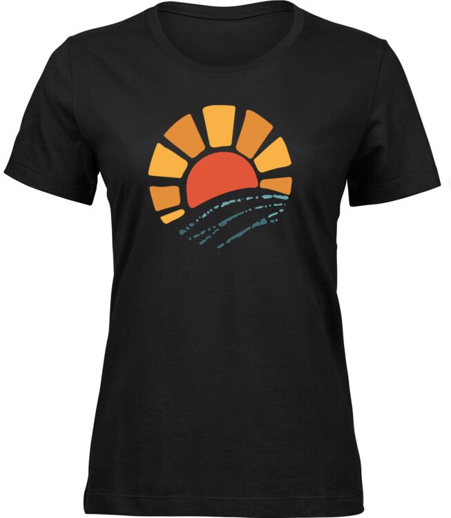 Frauen Schwarz T-shirt NATUR-SONNE