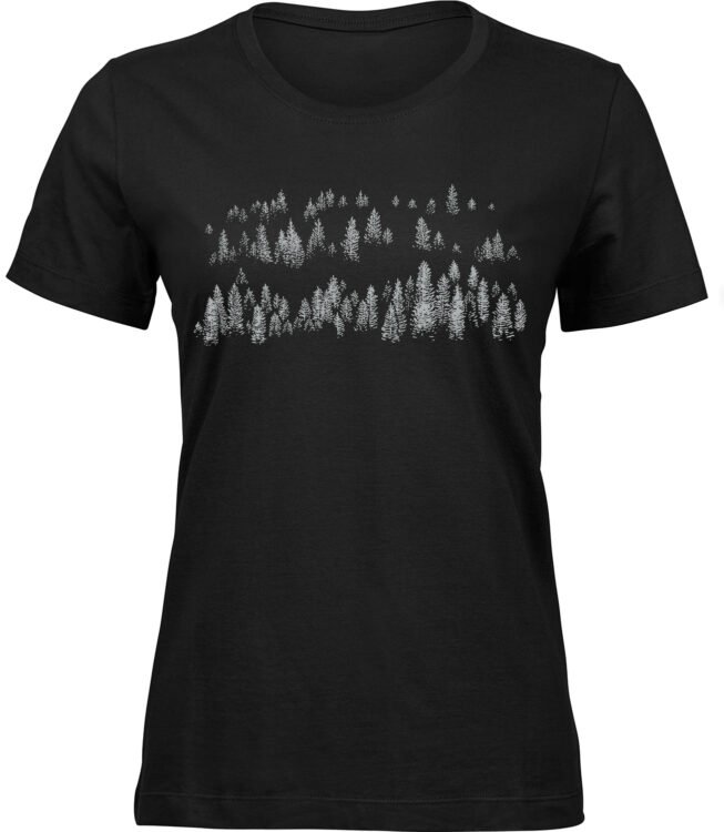Frauen Schwarz T-shirt WALDNEBEL