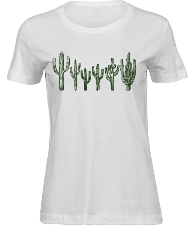 Frauen Weiss T-shirt WÜSTENKAKTEEN