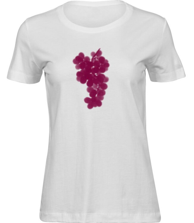 Frauen Weiss T-shirt BÜNDEL TRAUBEN