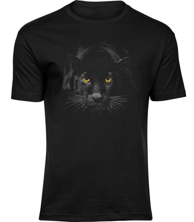 Herren Schwarz Tshirt PANTHER AUGEN