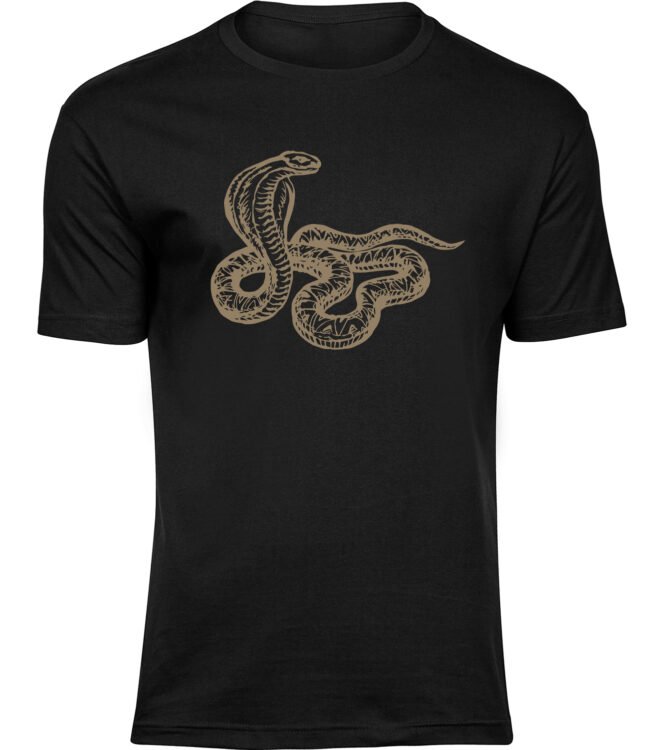 Herren Männer Schwarz T-shirt ORIENTALISCHE SCHLANGE