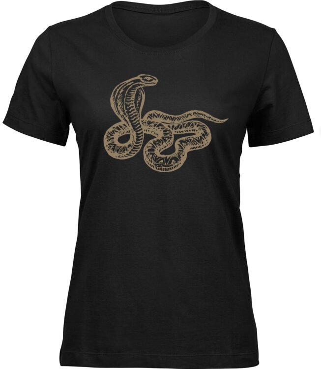 Frauen Schwarz T-shirt ORIENTALISCHE SCHLANGE