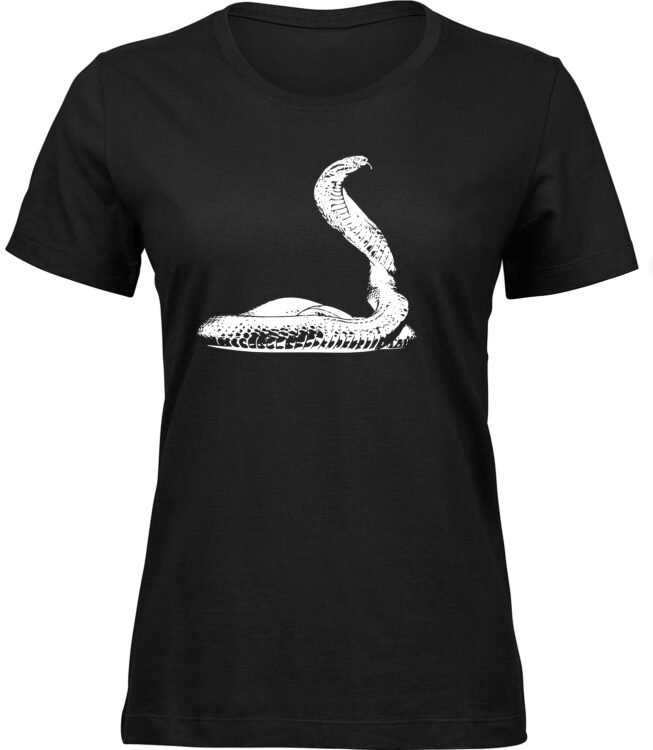 Frauen Schwarz T-shirt VERZAUBERTE SCHLANGE