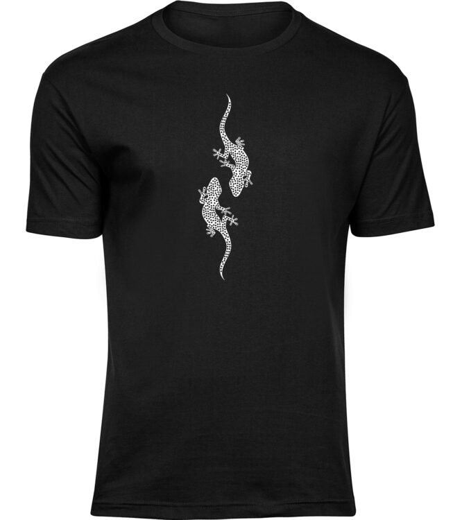 Herren Männer Schwarz T-shirt POLKA EIDECHSTEN