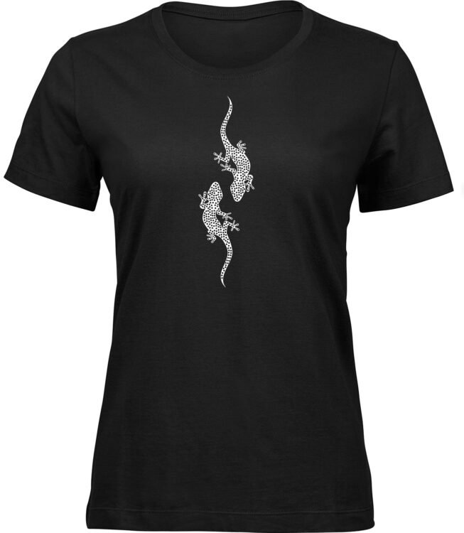 Frauen Schwarz T-shirt POLKA EIDECHSTEN