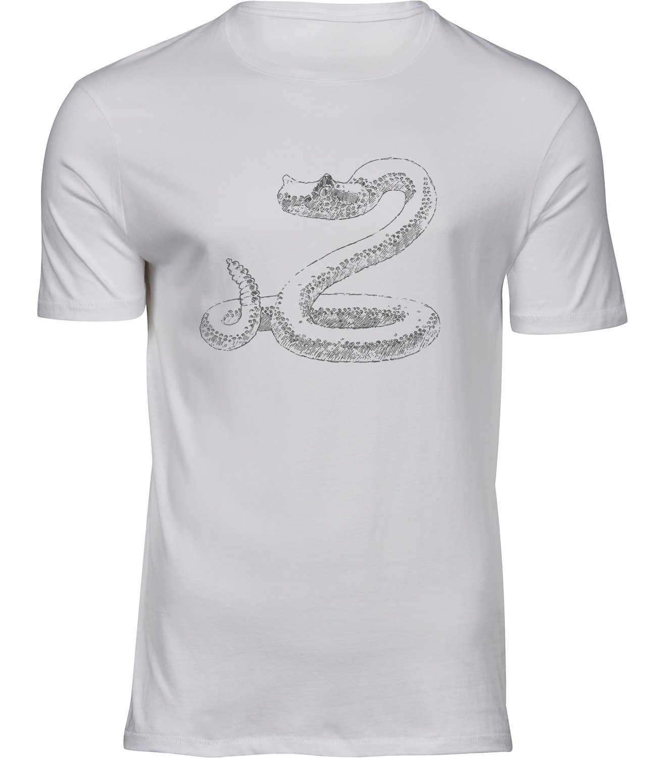 K-113 mw Herren Männer Weiss T-shirt KLAPPERSCHLANGE
