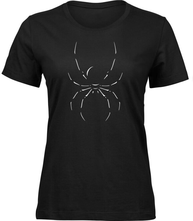 Frauen Schwarz T-shirt GROSSE SPINNE