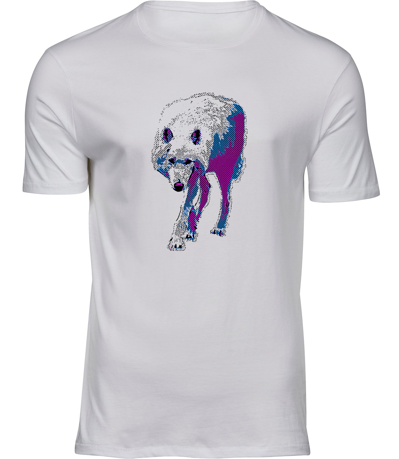 K-138-1 mw Herren Männer Weiss T-shirt NEONWOLF