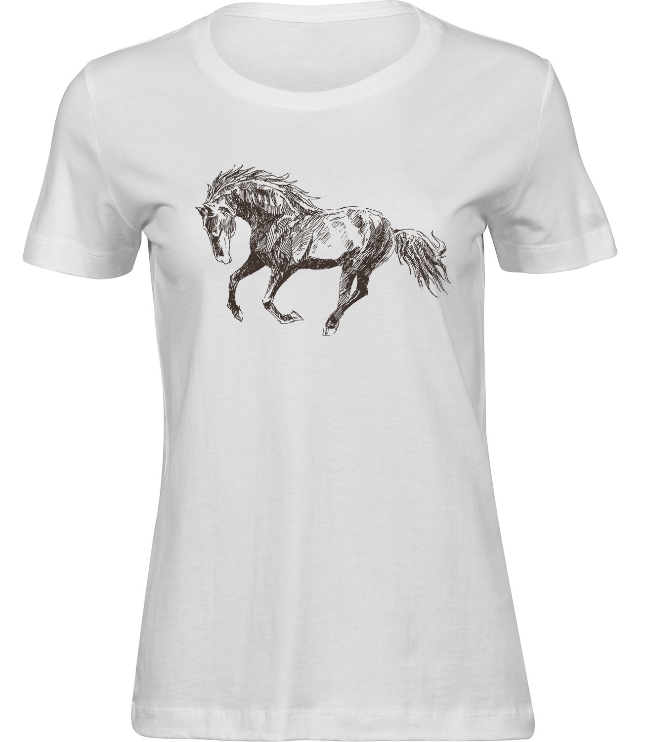 K-86 ww Frauen Weiss T-shirt WILDER MUSTANG