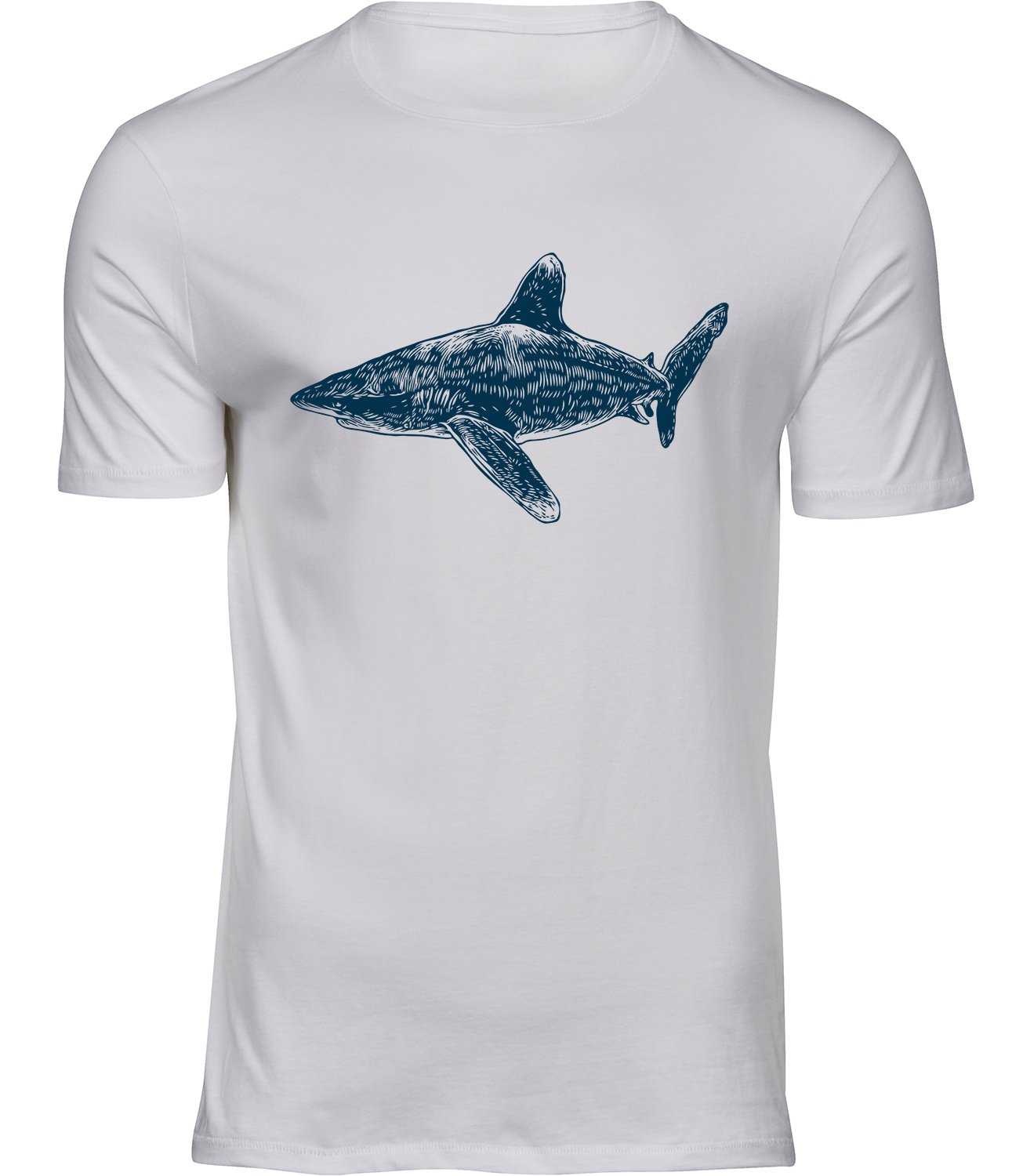 K-91 mw Herren Männer Weiss T-shirt GROSSER HAI