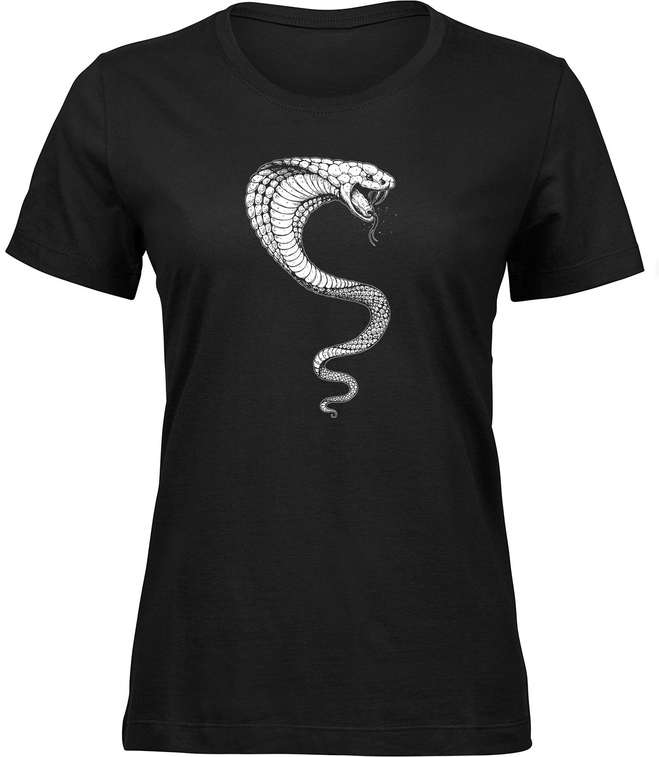 K-97 wb Frauen Schwarz T-shirt KOBRA BILD