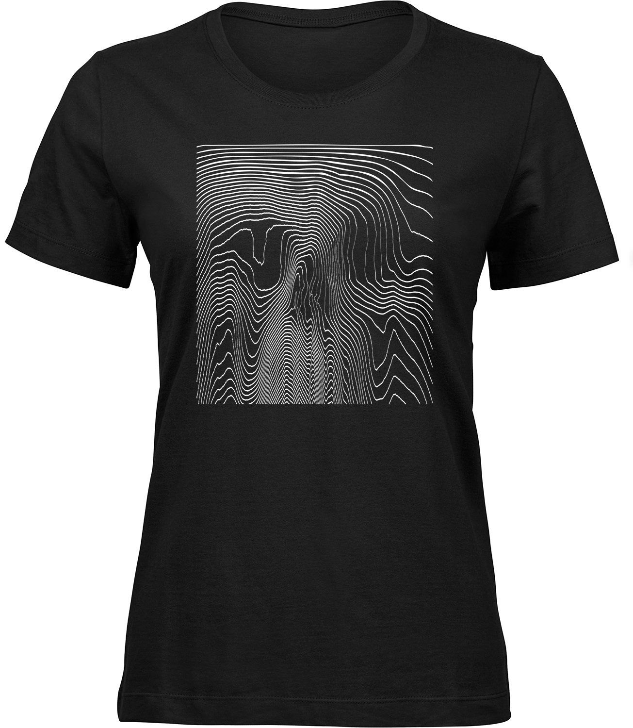 Konturlinien Totenkopf T-Shirt für frauen damen, Tee Shirt mit Schädel Täuschung Frauen Schwarz Tshirt SCHÄDEL ILLUSION