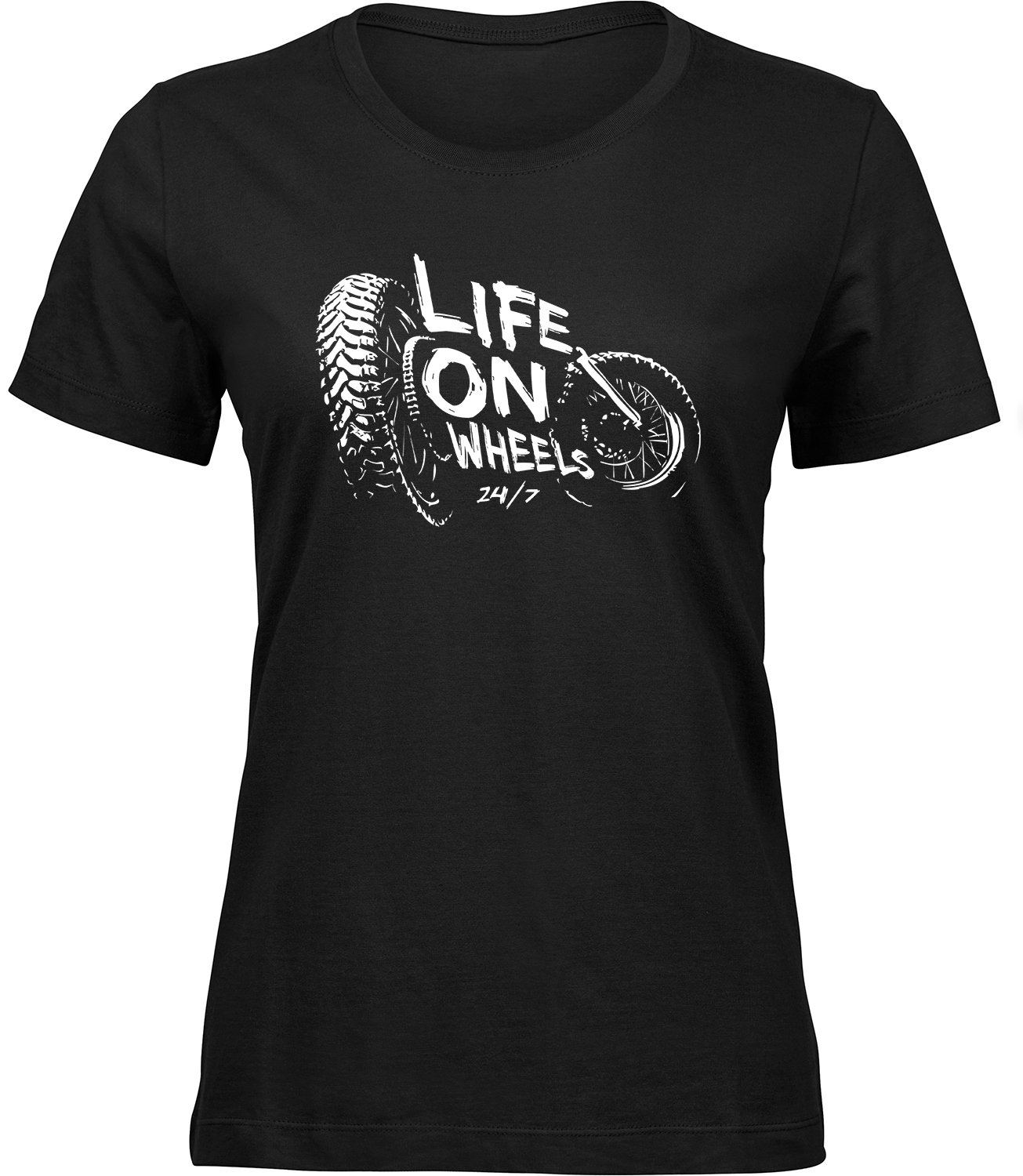 M-17 wb Frauen Schwarz T-shirt LIFE ON WHEELS