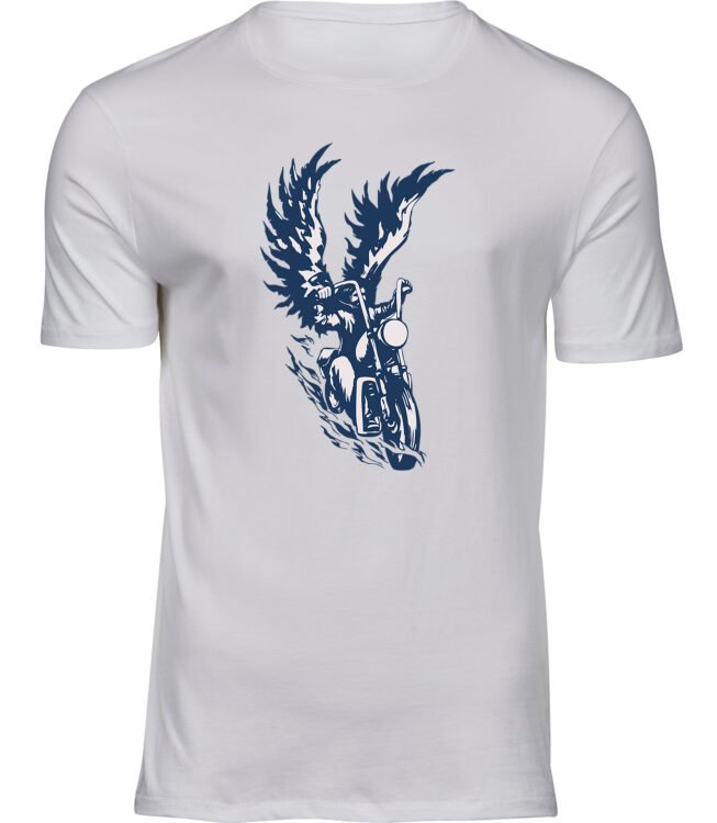 Herren Männer Weiss T-shirt MOTO ENGEL