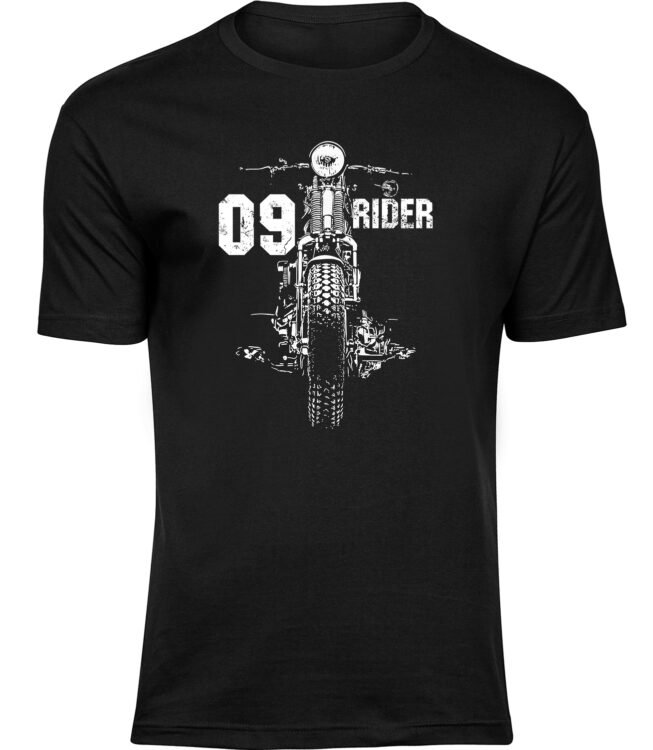 Herren Männer Schwarz T-shirt 09-RIDER