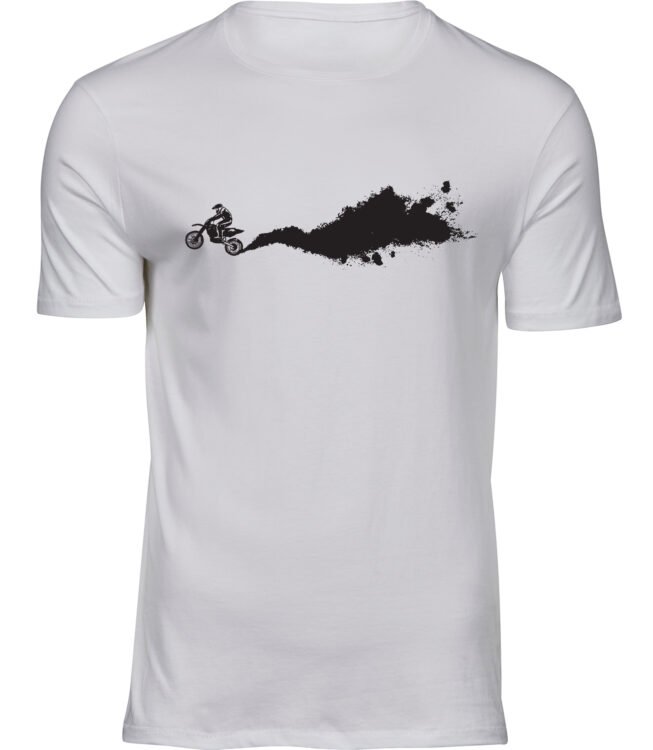 Herren Männer Weiss T-shirt SCHMUTZ MOTORRAD