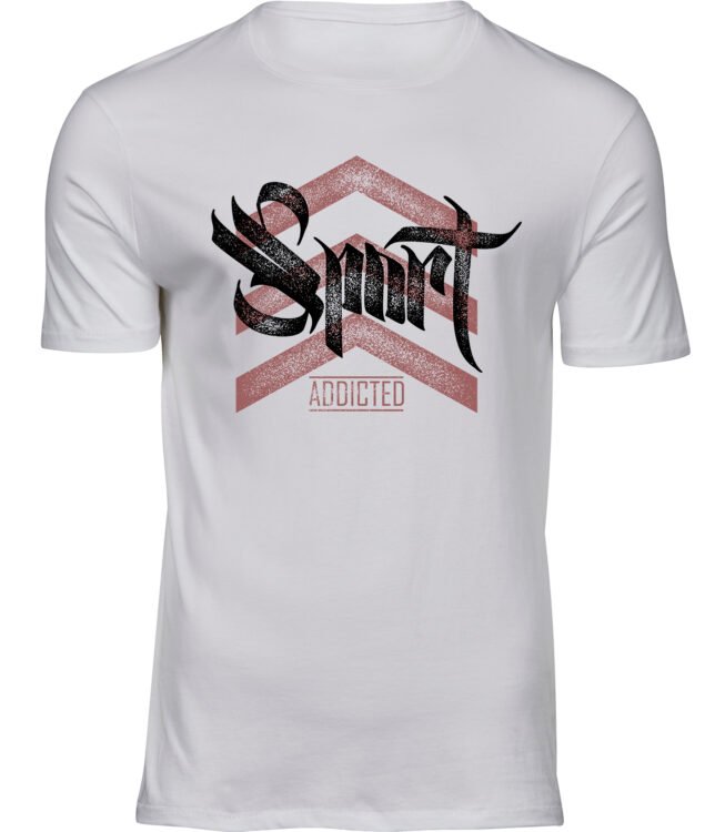 Herren Männer Weiss T-shirt SPORTSÜCHTIG