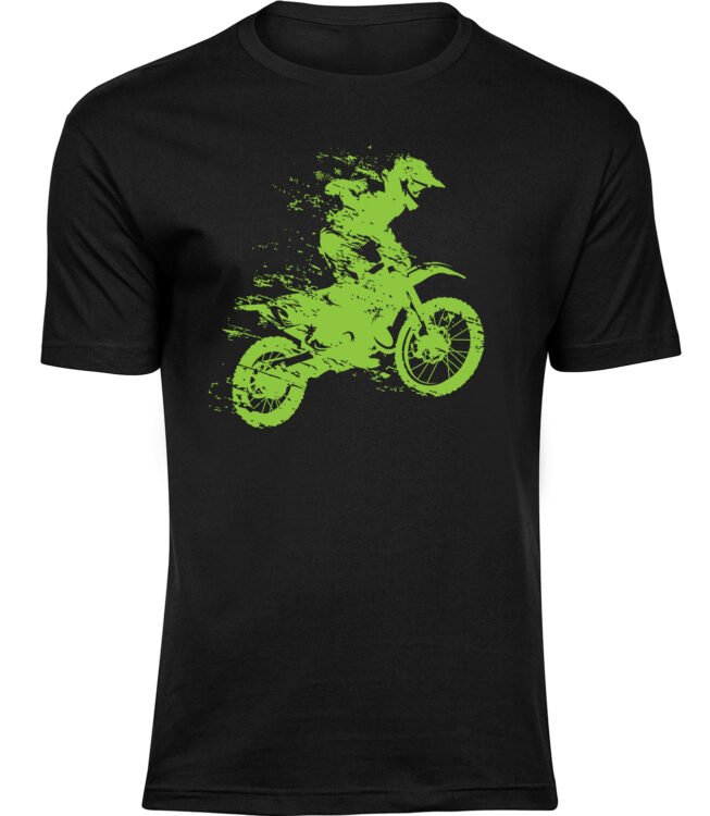Herren Männer Schwarz T-shirt MOTOCROSS-BILD