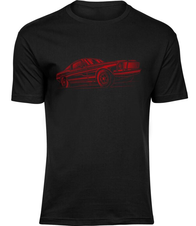 Herren Männer Schwarz T-shirt AMERIKANISCHES AUTO