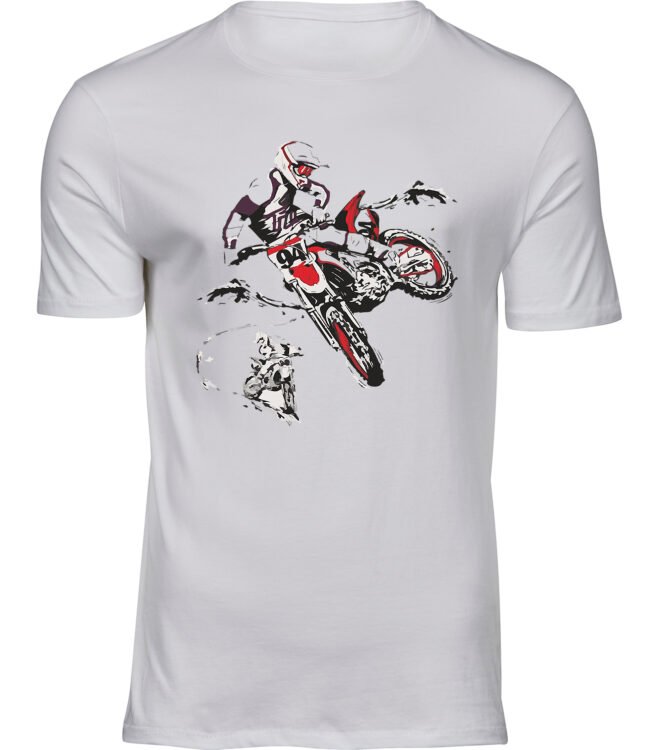 Herren Männer Weiss T-shirt BERGMOTORRÄDER
