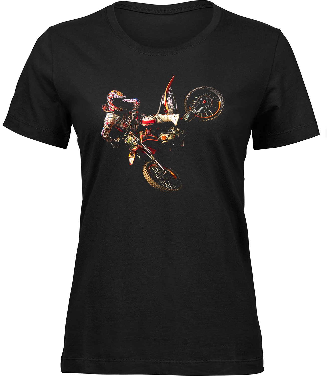 M-85-1 wb Frauen Schwarz T-shirt MOTOCROSS-FOTO