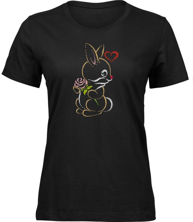 Frauen Schwarz T-shirt PERLENHASEN