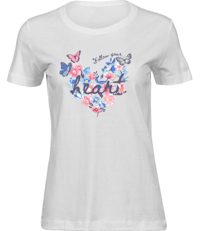 Frauen Weiss T-shirt HERZRINGE