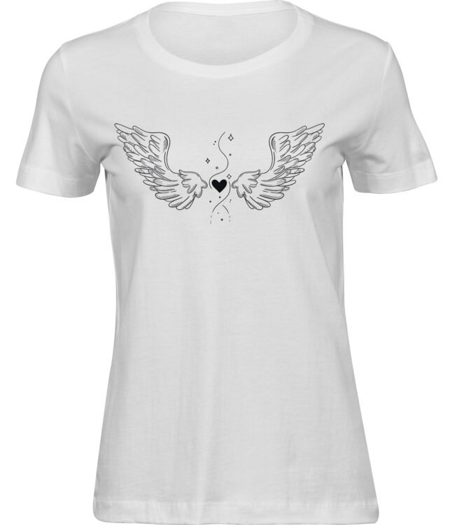 Frauen Weiss T-shirt GROSSE FLÜGEL